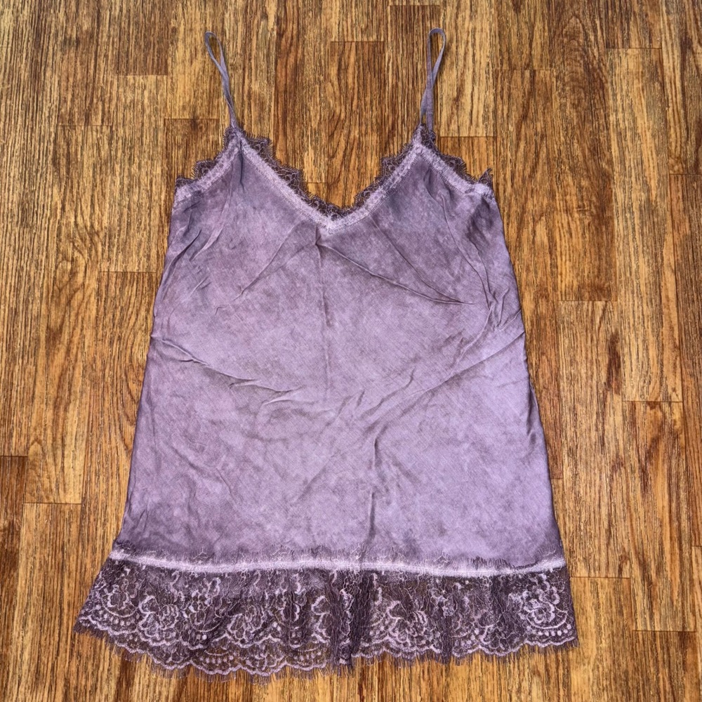 Y2K Blouse Cami Purple Lace Trim Slip Made in Italy Fairy Grunge Top Dollette